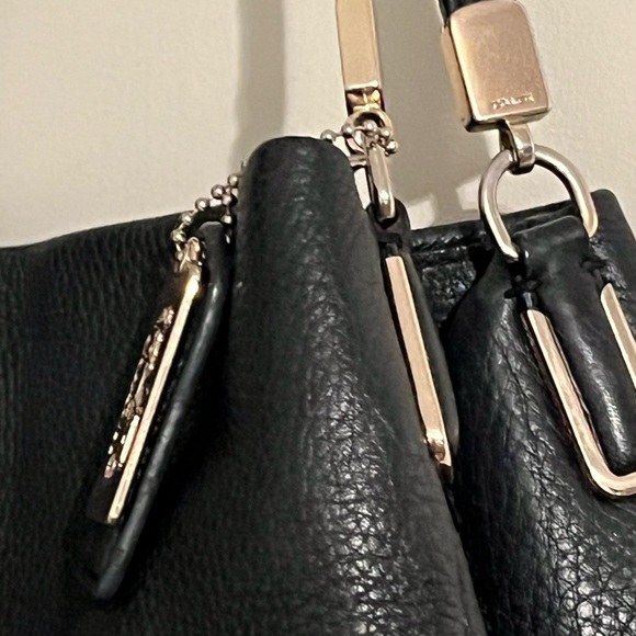 COACH 26224 Madison Phoebe Shoulder Bag | Black Refined Pebbled Leather - Picture 3 of 16